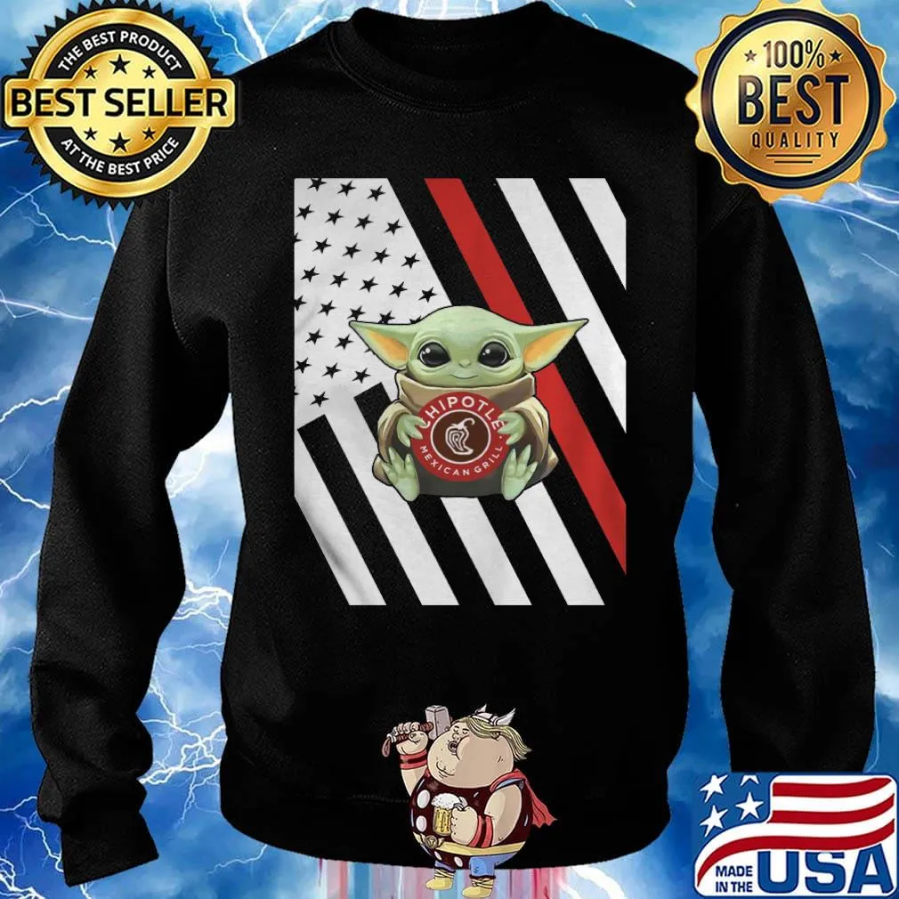 Baby Yoda hug Chipotle American flag s Sweater
