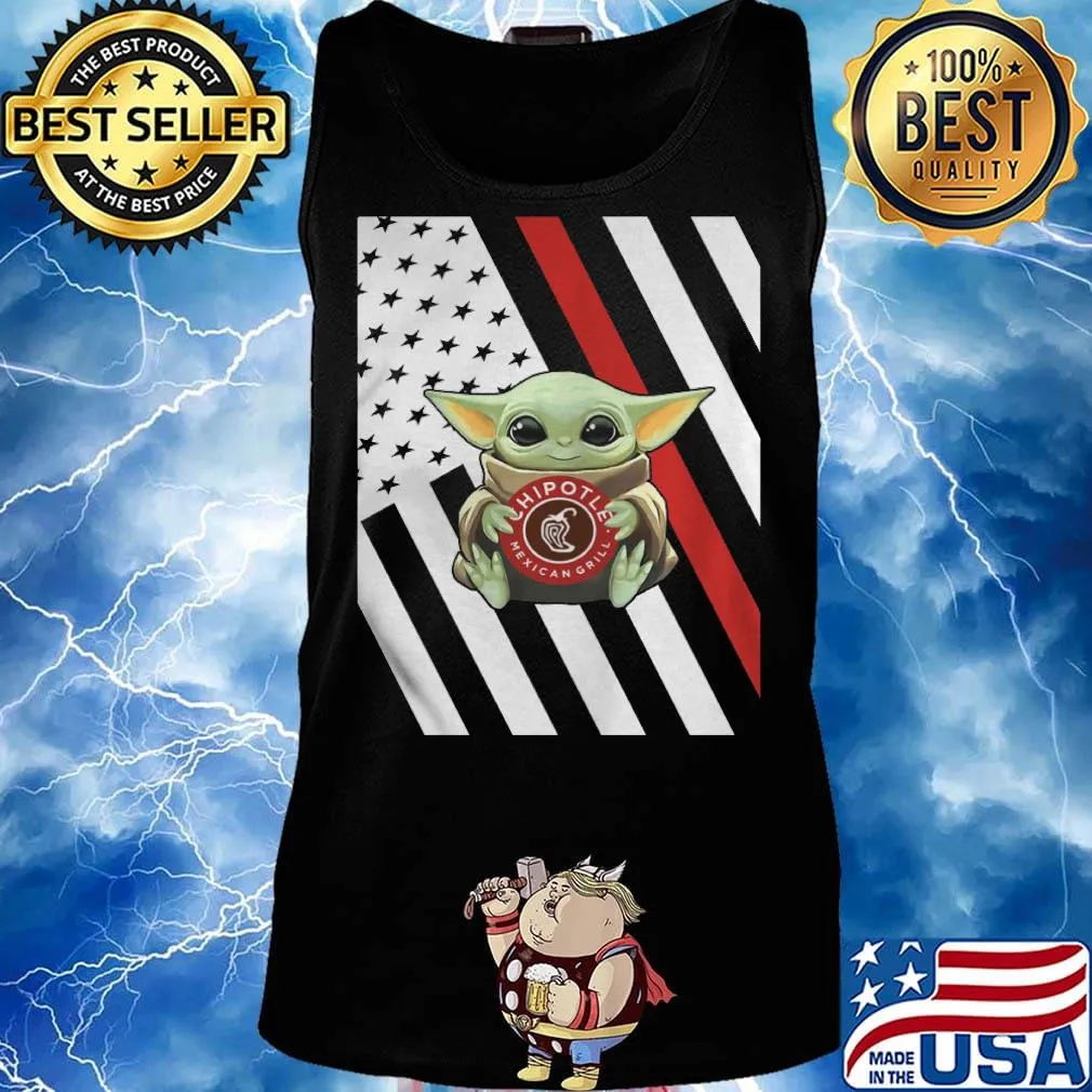 Baby Yoda hug Chipotle American flag s Tank top