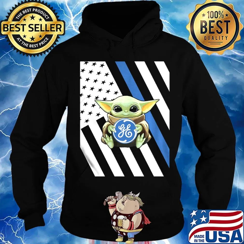 Baby Yoda hug general electric American flag s Hoodie