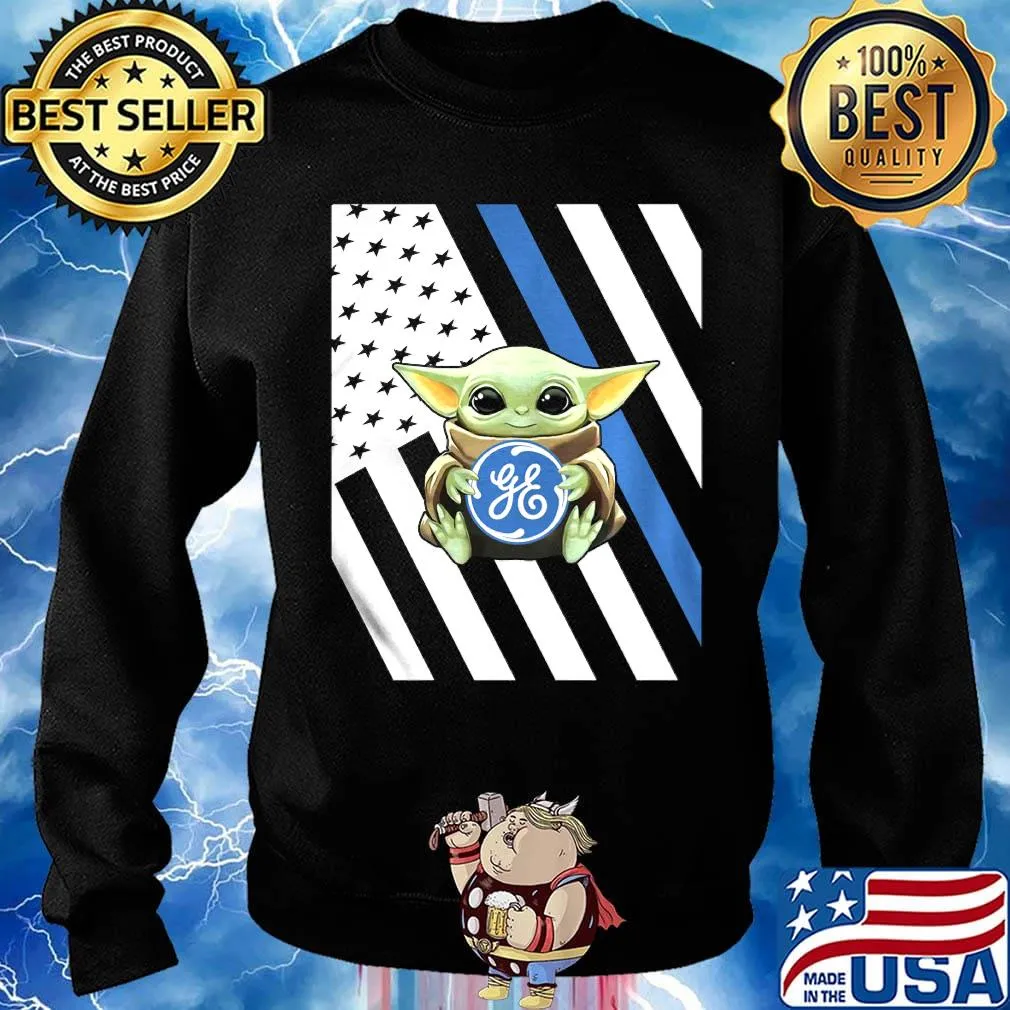 Baby Yoda hug general electric American flag s Sweater