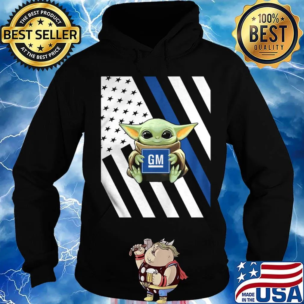 Baby Yoda hug general motors American flag s Hoodie