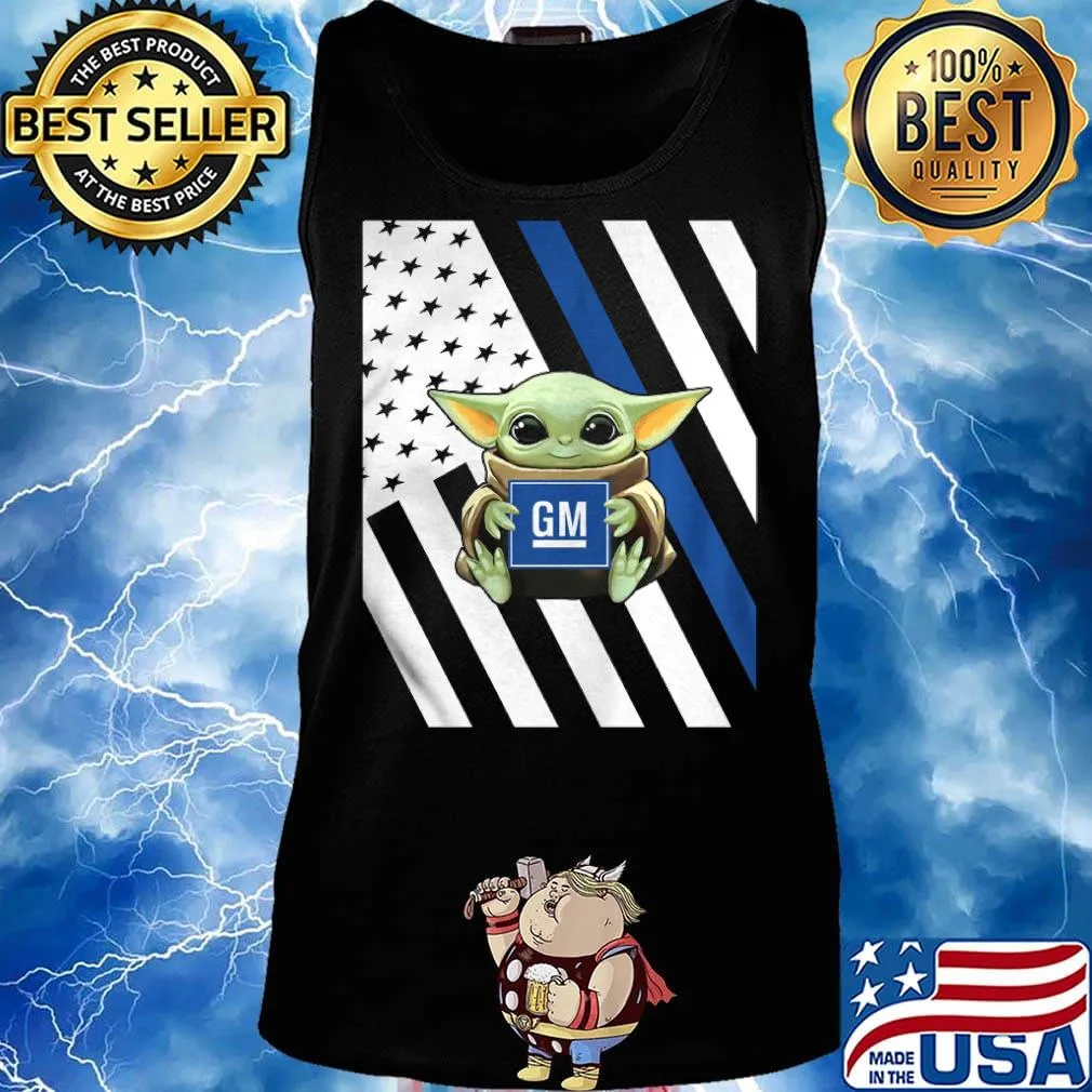 Baby Yoda hug general motors American flag s Tank top