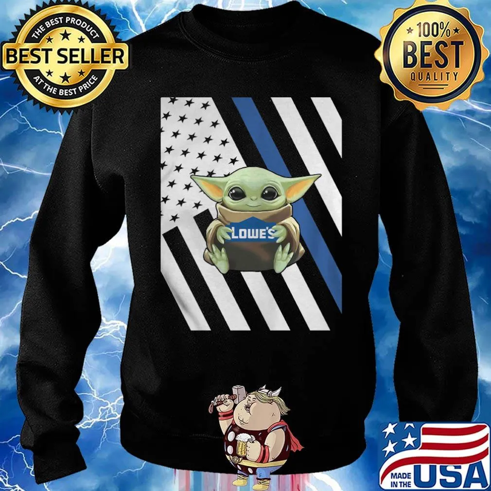 Baby Yoda hug Lowes American flag s Sweater