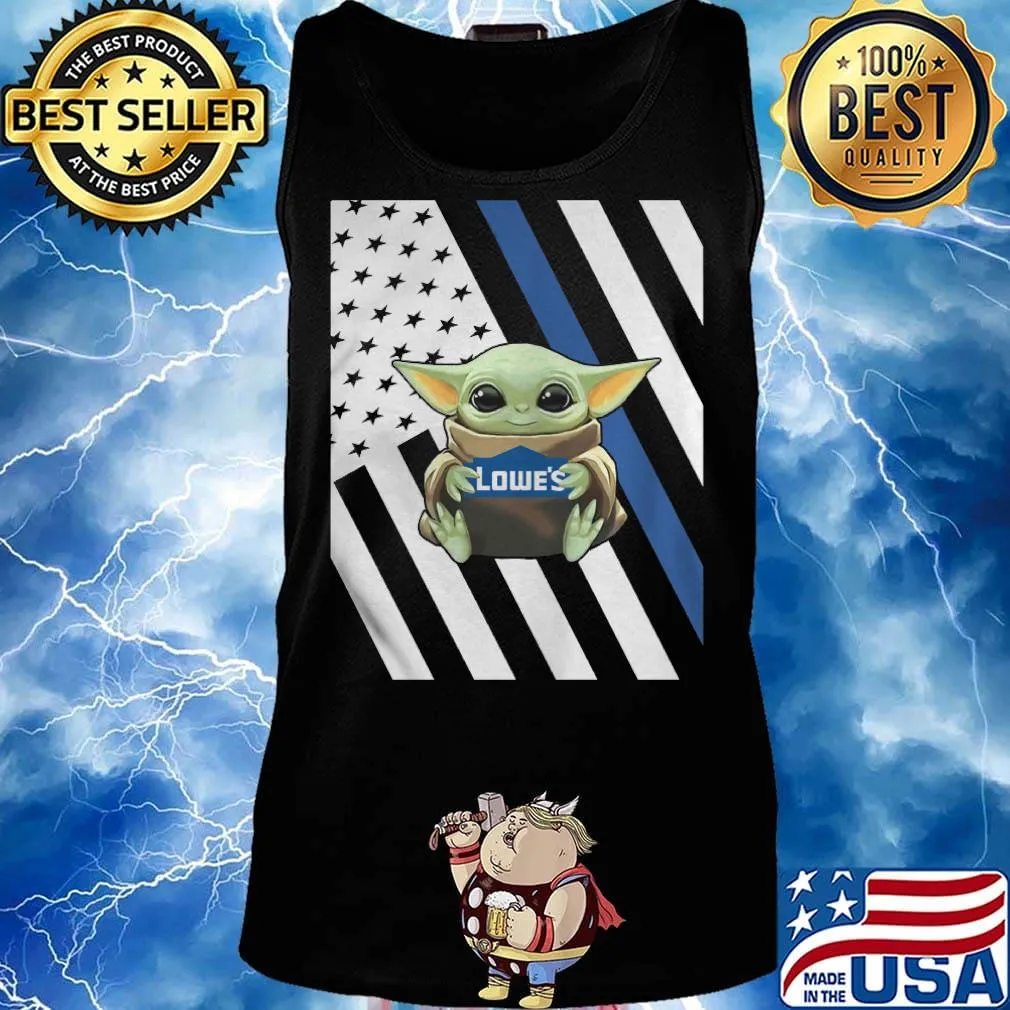 Baby Yoda hug Lowes American flag s Tank top