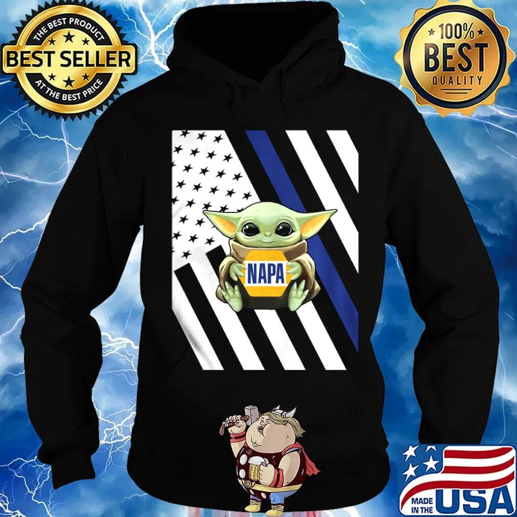 Baby Yoda hug Napa American flag s Hoodie