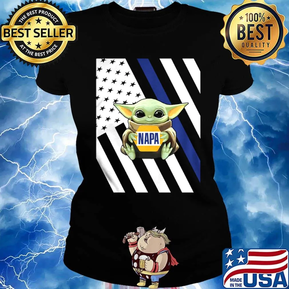 Baby Yoda hug Napa American flag s Ladies tee