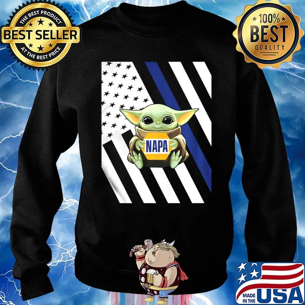 Baby Yoda hug Napa American flag s Sweater