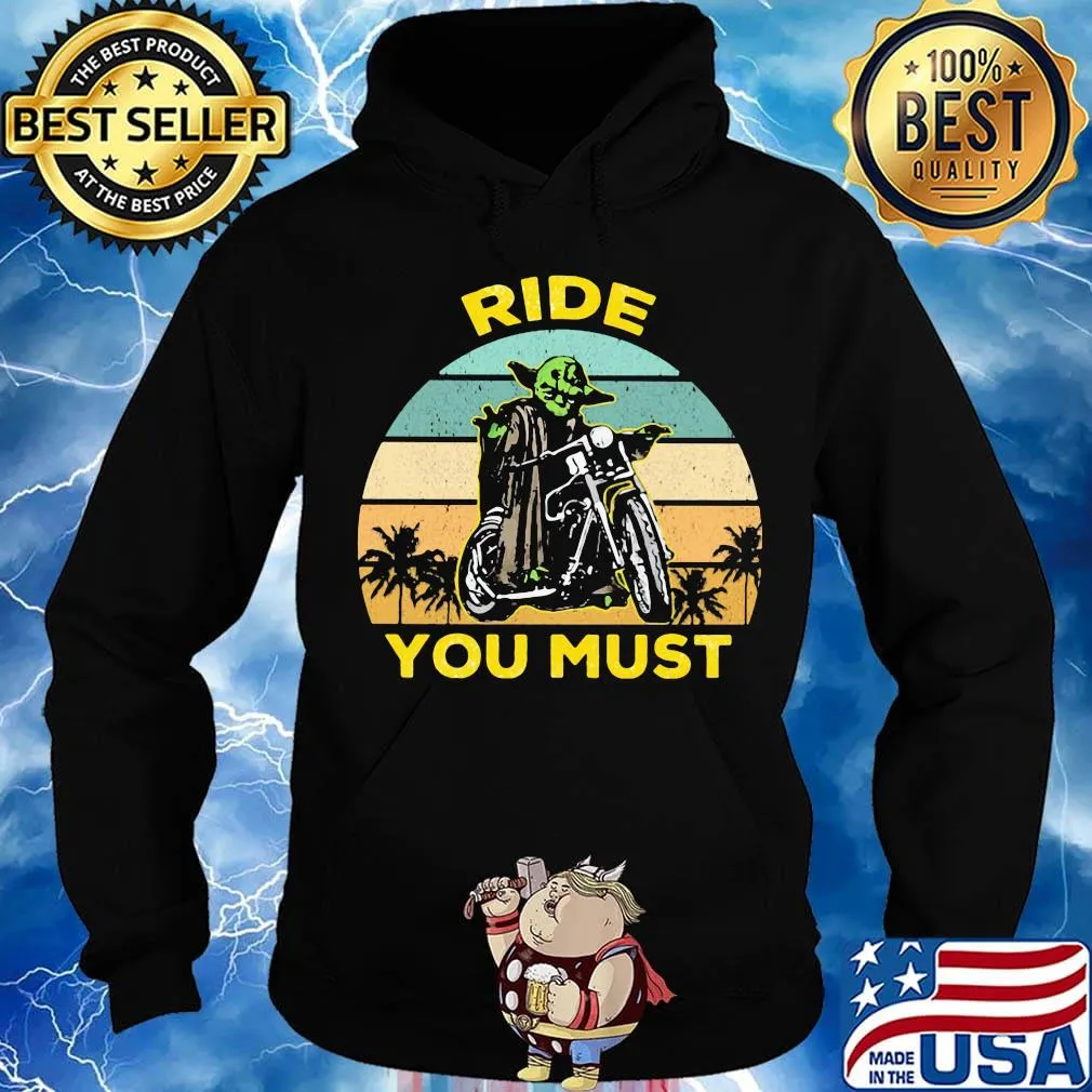 Baby Yoda ride you must vintage retro s Hoodie