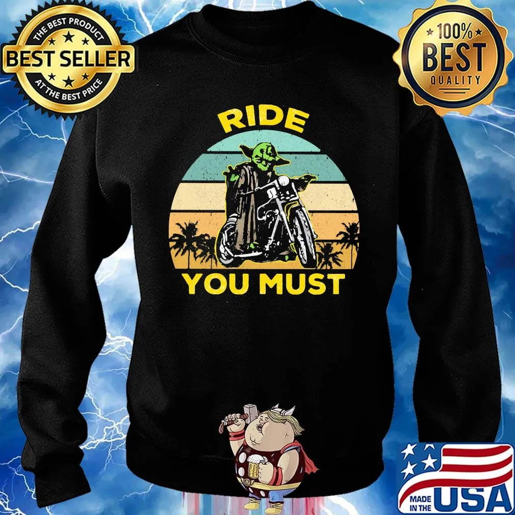 Baby Yoda ride you must vintage retro s Sweater