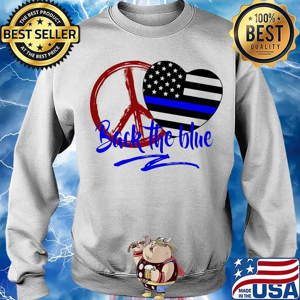Back The Blue America Love Heart Independence Day Shirt Sweater