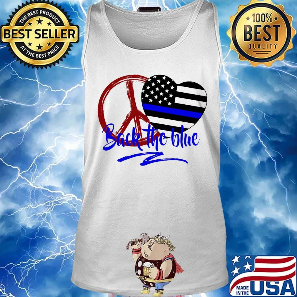 Back The Blue America Love Heart Independence Day Shirt Tank top