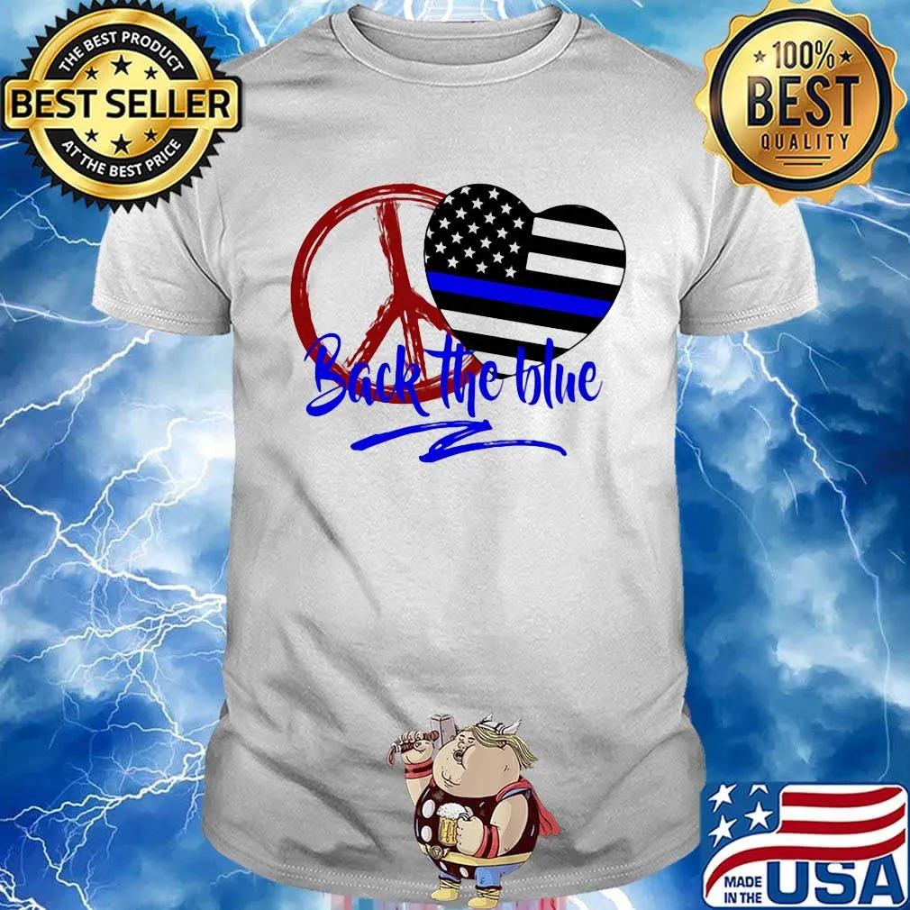 Back The Blue America Love Heart Independence Day Shirt