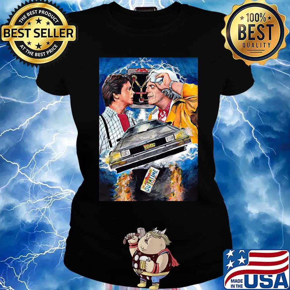 Back to the future movie outa time machine art s Ladies tee