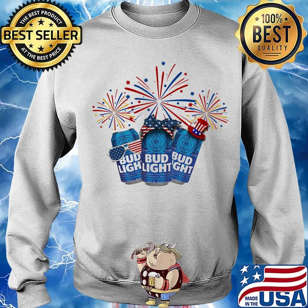 Beer bud light firework america 4th of july independence day s Sweater
