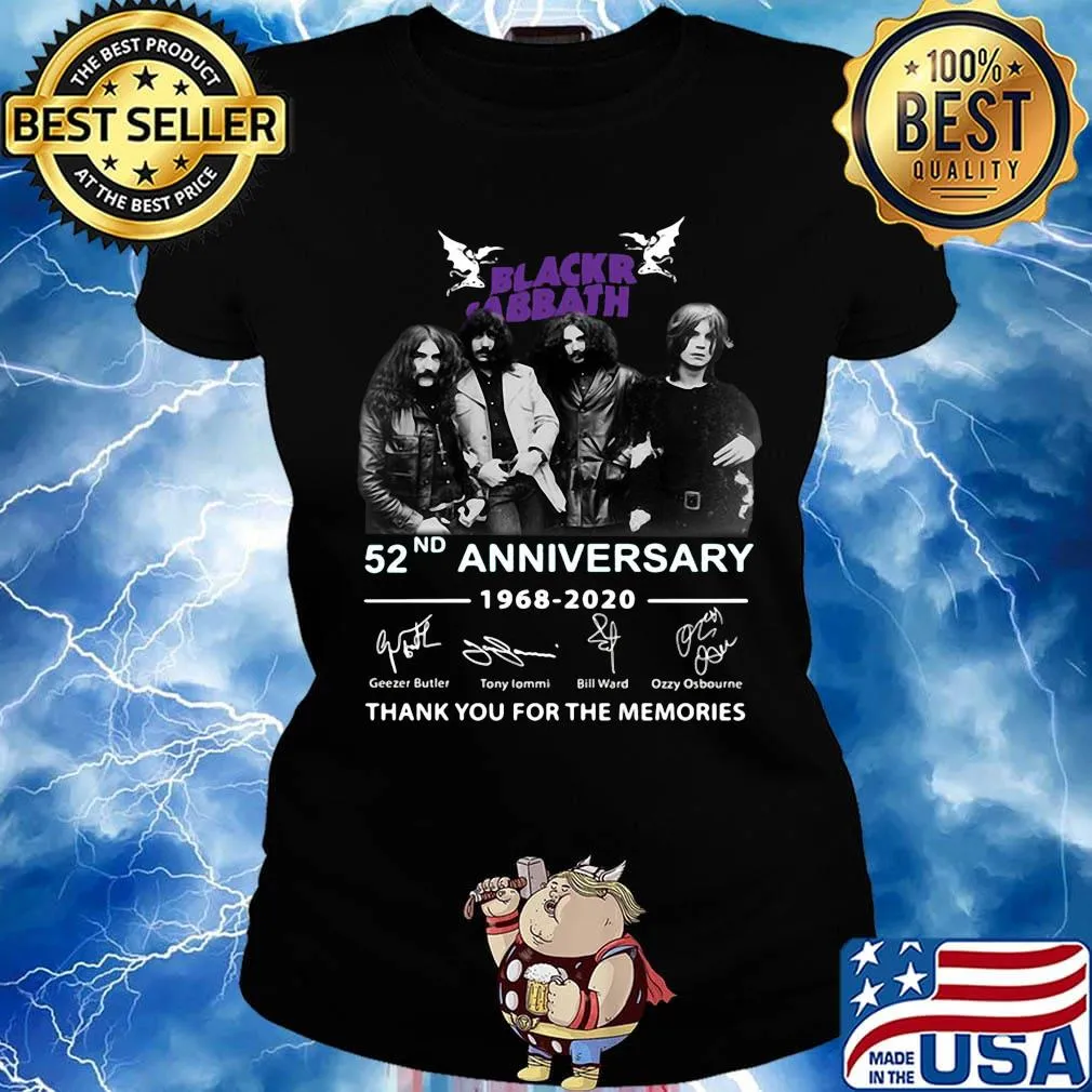 Black sabbath 52nd anniversary 1968 2020 thank you for the memories signatures s Ladies tee