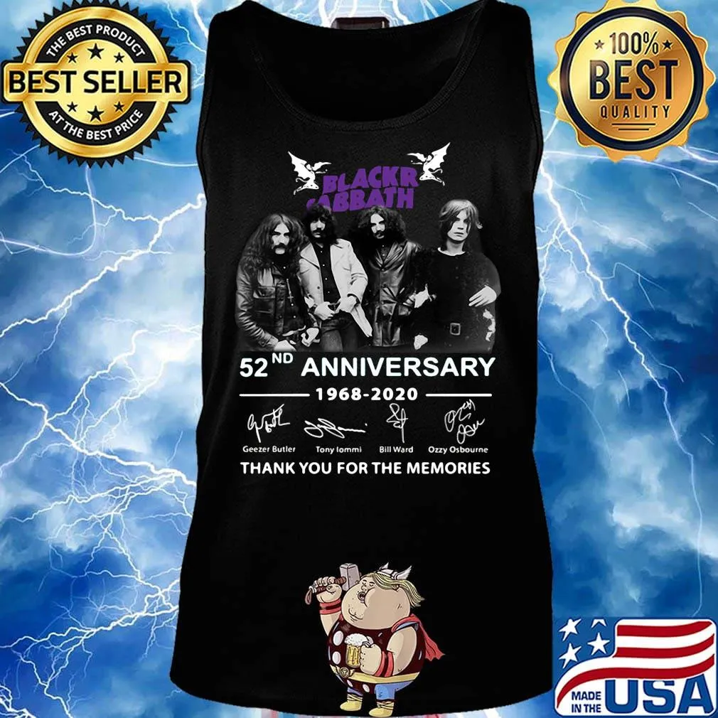 Black sabbath 52nd anniversary 1968 2020 thank you for the memories signatures s Tank top