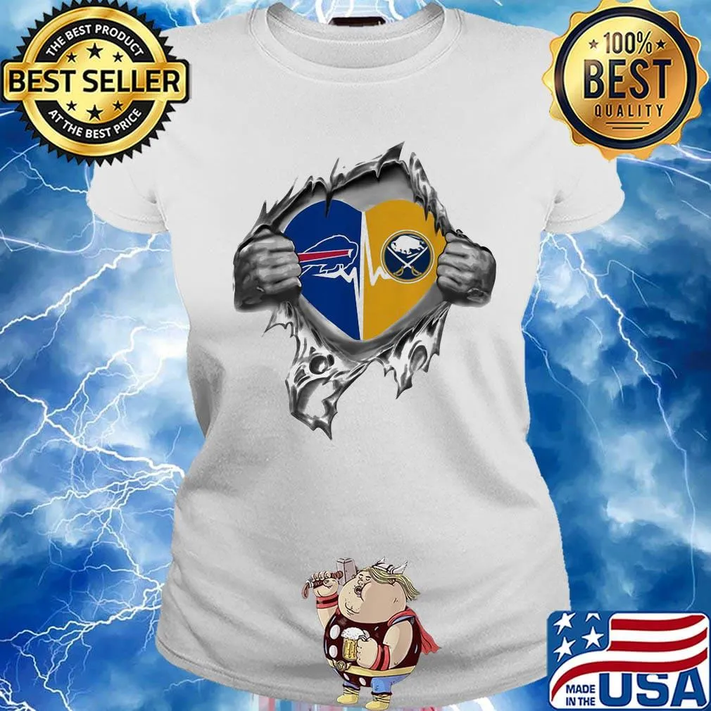 Blood insides heart buffalo bills vs buffalo sabres s Ladies tee