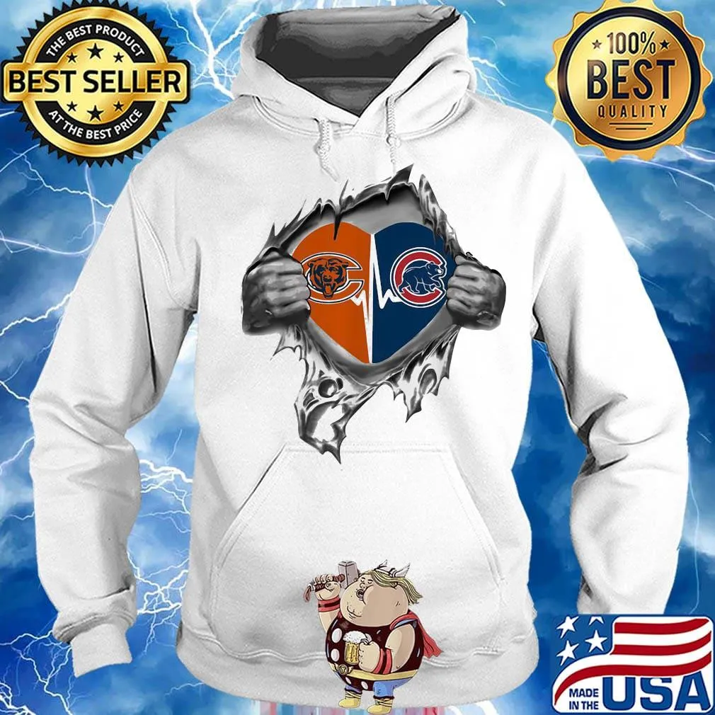Blood insides heart chicago bears vs chicago cubs s Hoodie