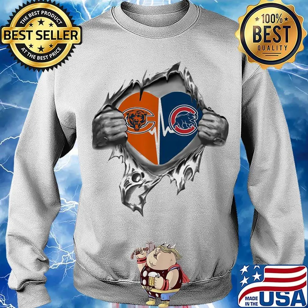 Blood insides heart chicago bears vs chicago cubs s Sweater