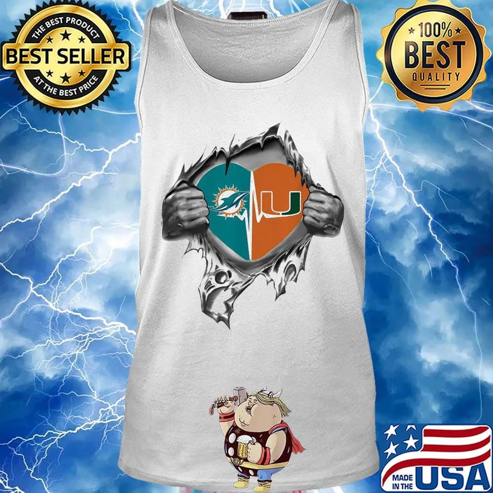 Blood insides heart miami dolphins vs miami hurricanes s Tank top