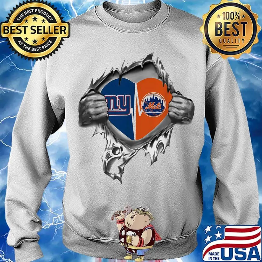Blood insides heart new york giants and new york mets s Sweater