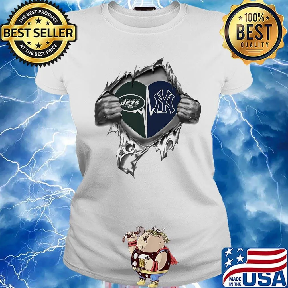 Blood insides heart new york jets vs new york giants s Ladies tee