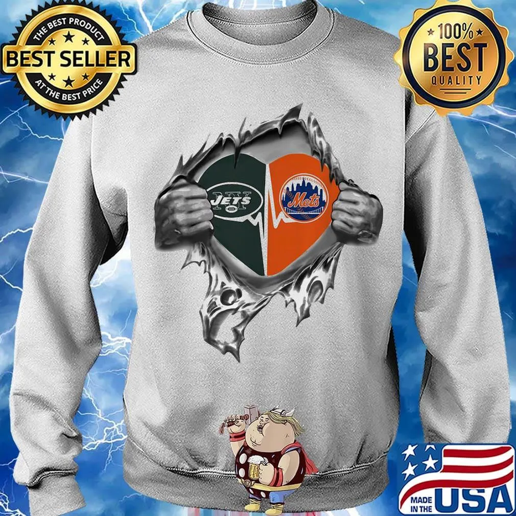 Blood insides heart new york jets vs new york mets s Sweater