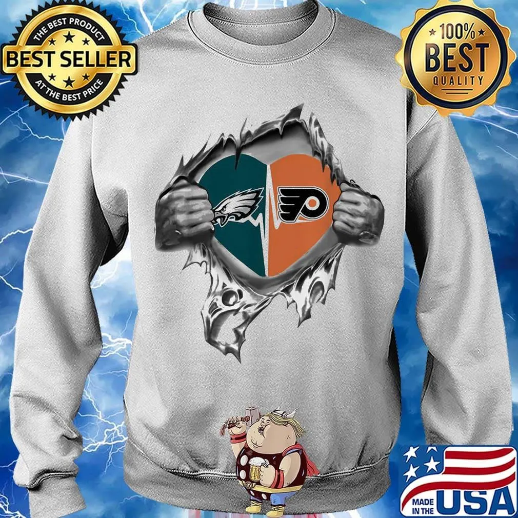 Blood insides heart philadelphia eagles vs philadelphia flyers s Sweater
