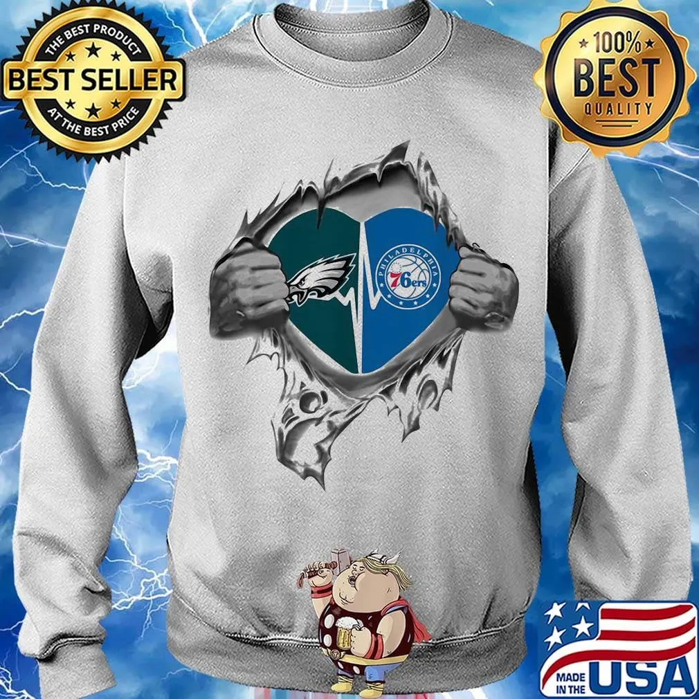 Blood insides philadelphia eagles and philadelphia 76ers heart s Sweater