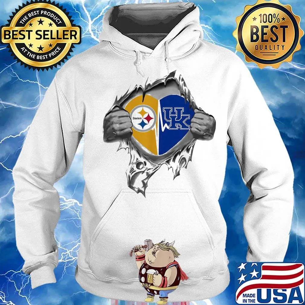 Blood insides pittsburgh steelers and kentucky wildcats heart s Hoodie