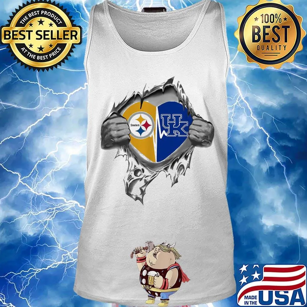 Blood insides pittsburgh steelers and kentucky wildcats heart s Tank top
