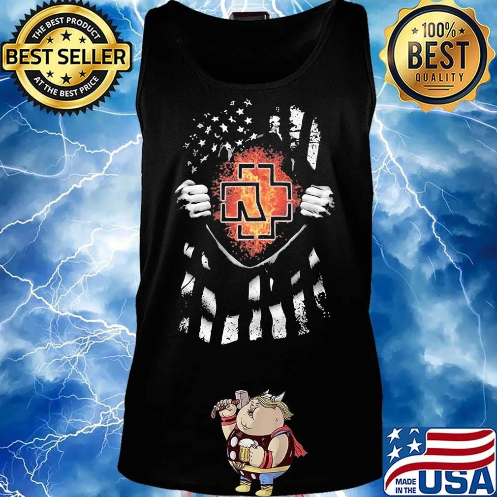 Blood insides rammstein band american flag independence day s Tank top