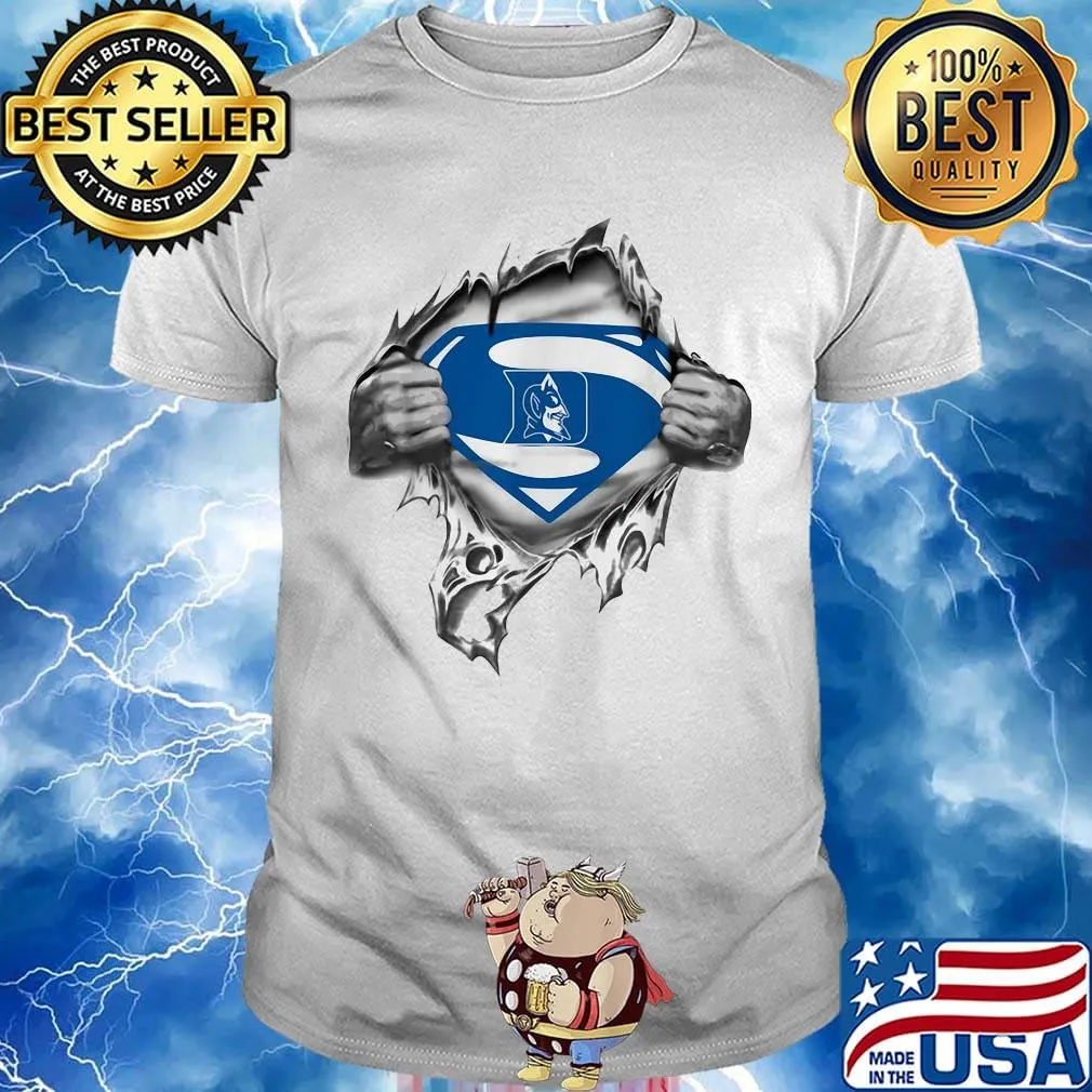 Blood insides superman duke blue devils basketball shirt