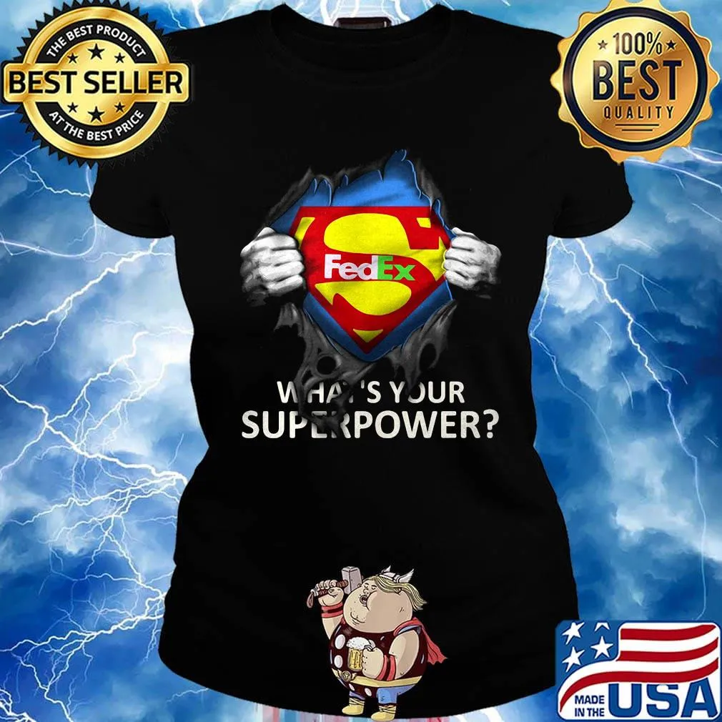 Blood insides superman fedex what's your superpower s Ladies tee