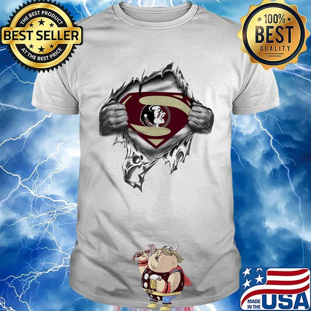 Blood insides superman florida state seminoles shirt