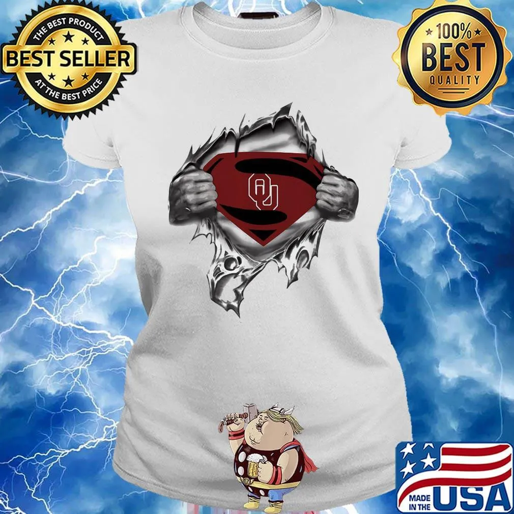 Blood insides superman oklahoma sooners s Ladies tee