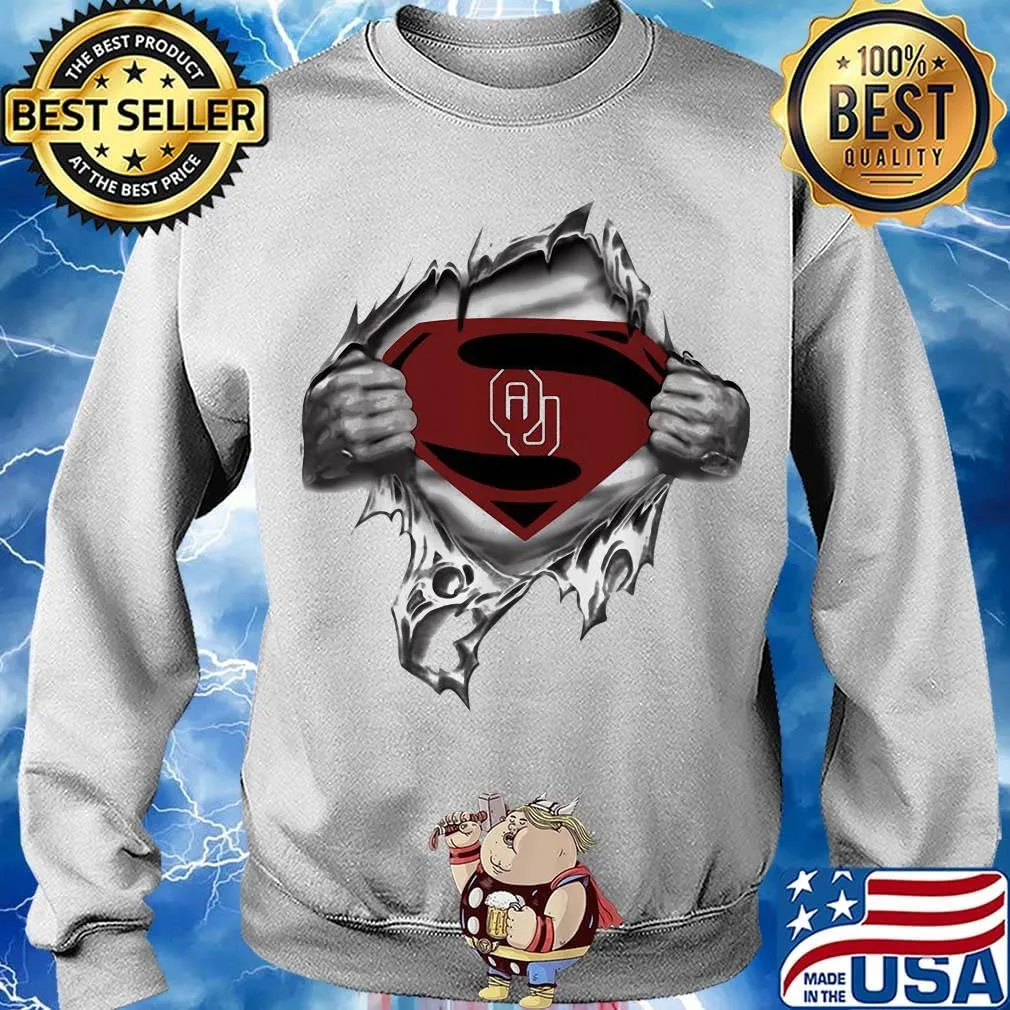 Blood insides superman oklahoma sooners s Sweater