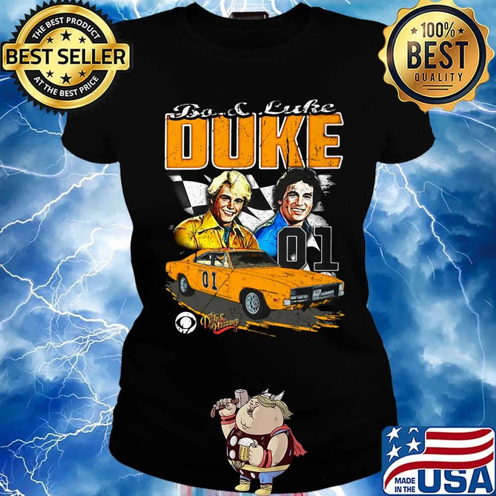 Bo luke duke 01 dukes hazzard car flag s Ladies tee