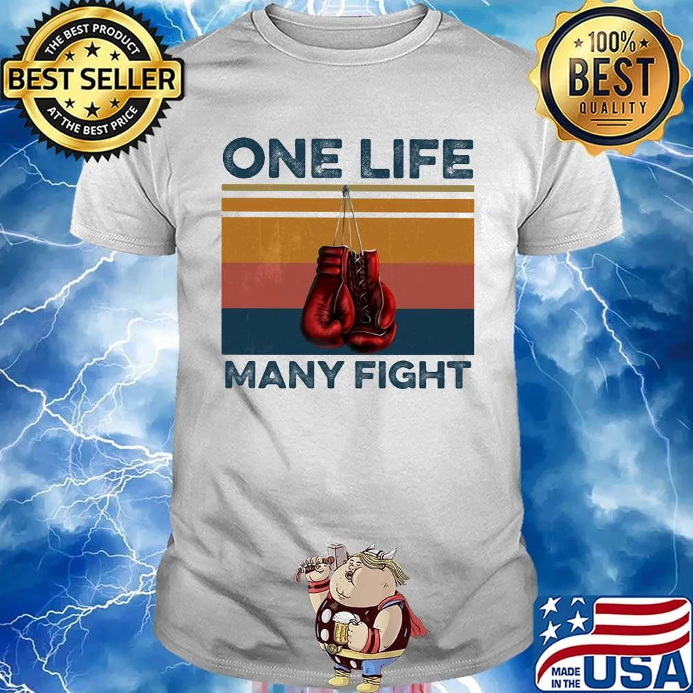 Boxing one life many fight vintage retro shirt