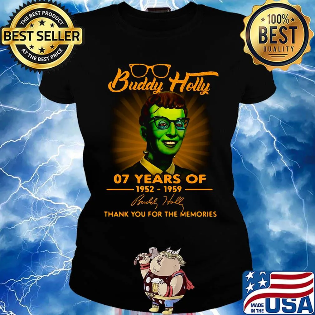 Buddy holly 07 years of 1952 1959 thank you for the memories signature s Ladies tee
