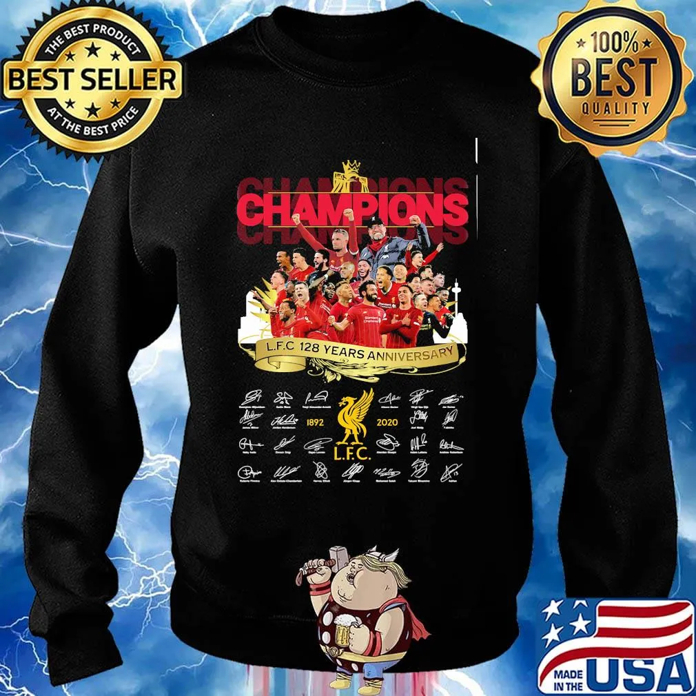 Champions liverpool fc 128 years anniversary 1892 2020 signatures s Sweater