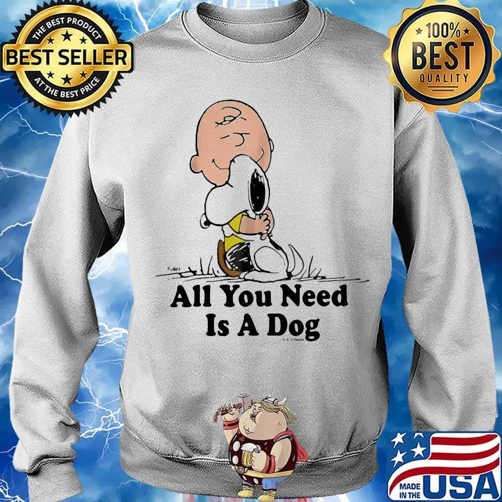 Charlie brown hug snoopy all you need is a dog s Sweater