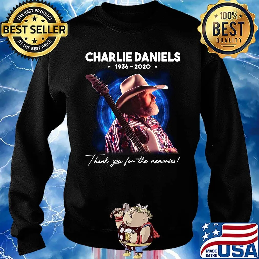 Charlie daniels 1936 2020 thank you for the memories guitar stars s Sweater