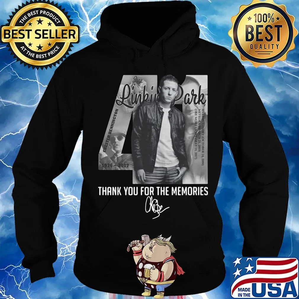 Chester bennington 41 linkin park thank you for the memories signature s Hoodie