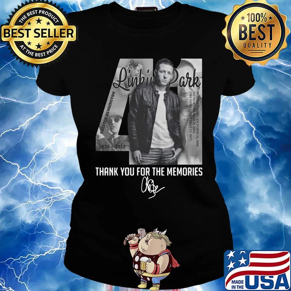 Chester bennington 41 linkin park thank you for the memories signature s Ladies tee