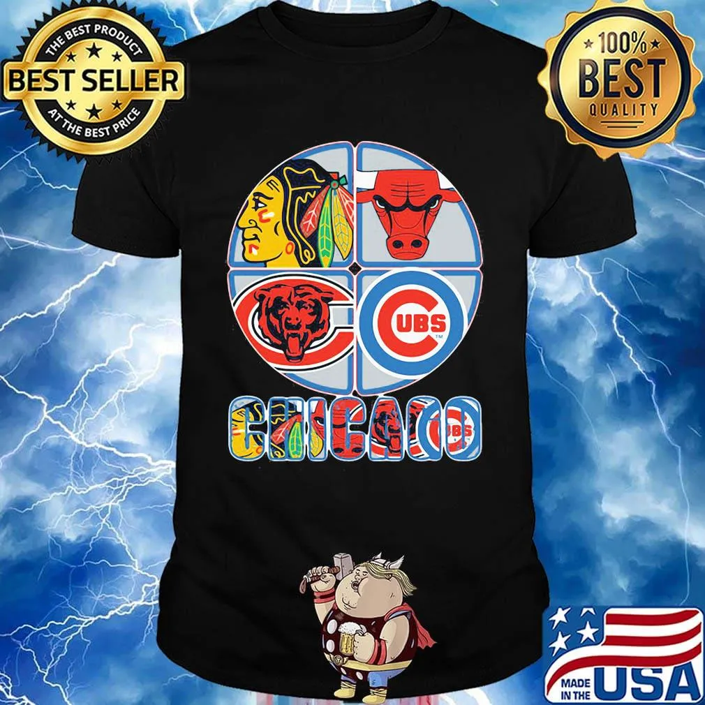 Chicago blackhawks bulls bears and cubs logo shirt