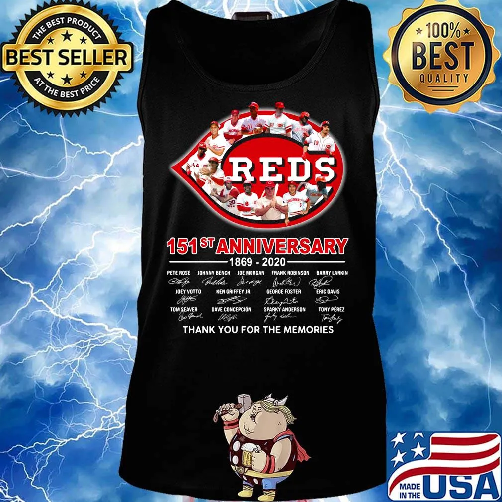 Cincinnati reds 151st anniversary 1869 2020 thank you for the memories signatures s Tank top