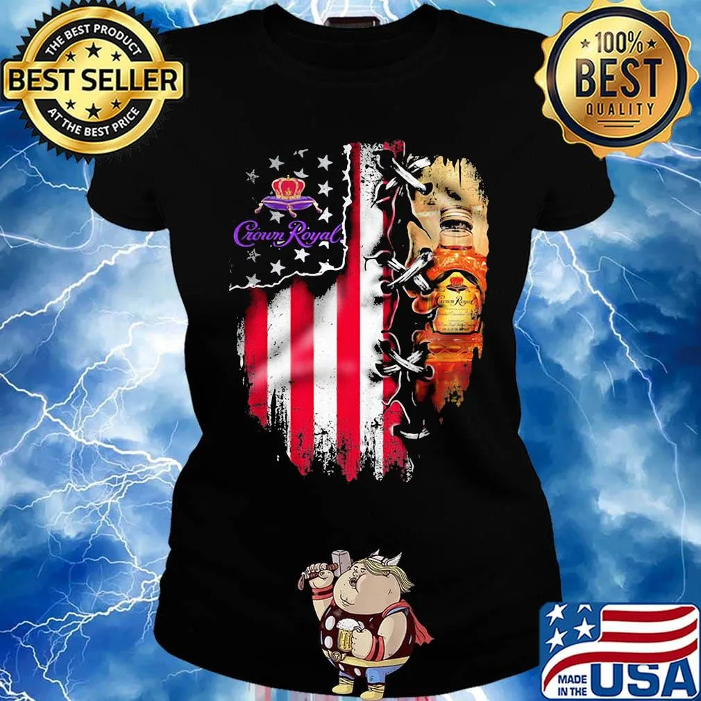 Crown royal logo american flag independence day s Ladies tee