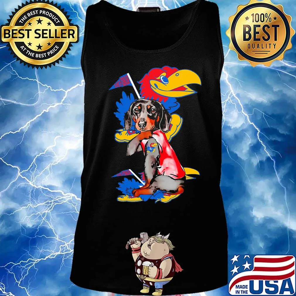 Dachshund tattoos kansas jayhawks basketball logo s Tank top