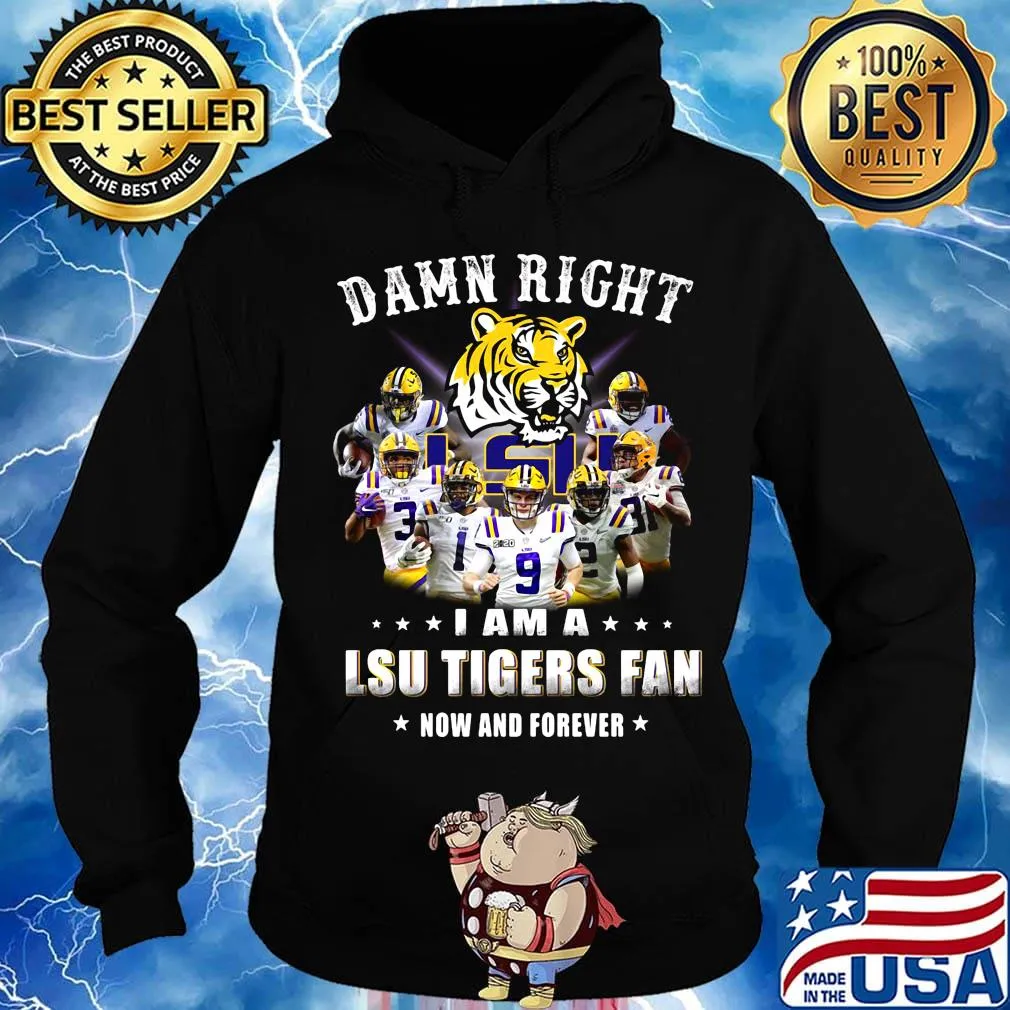 Damn right i am a lsu tigers fan now and forever stars s Hoodie